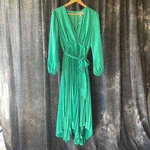 Ever New Melbourne Ellery Pleated Wrap Midi Dress Shamrock - Size 4